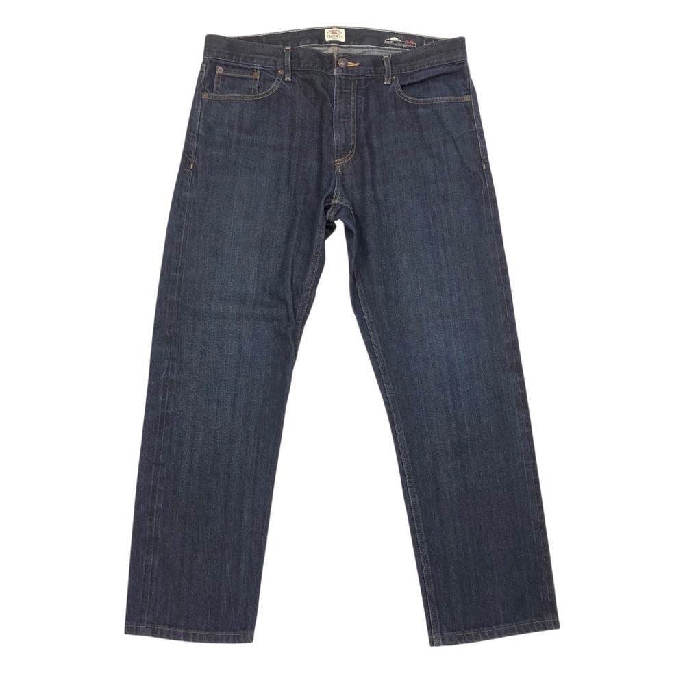 Faherty Men's Selvedge Straight Jeans Size 35 35X29 Blue Dark Wash